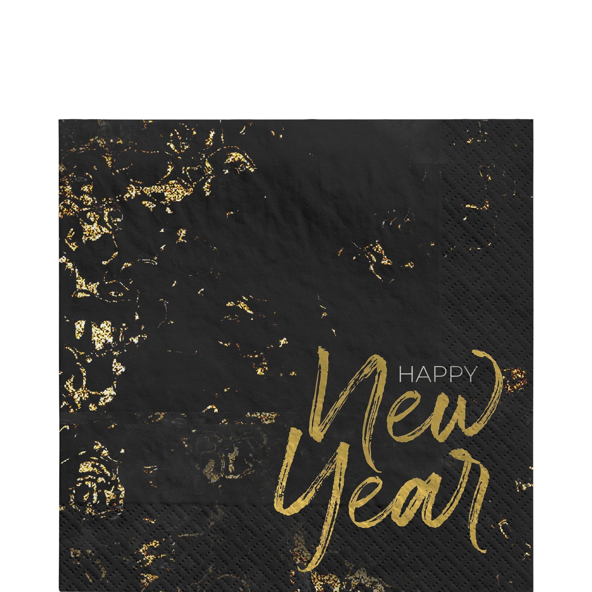 Cheers to the New Year Party Supplies Pack for 20 Guests - Kit Includes Plates, Napkins & Table Cover